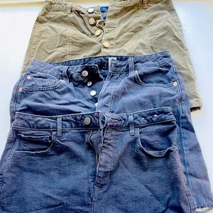 Three skirts - Two are Jean and one is cotton/Algodon/cotton.